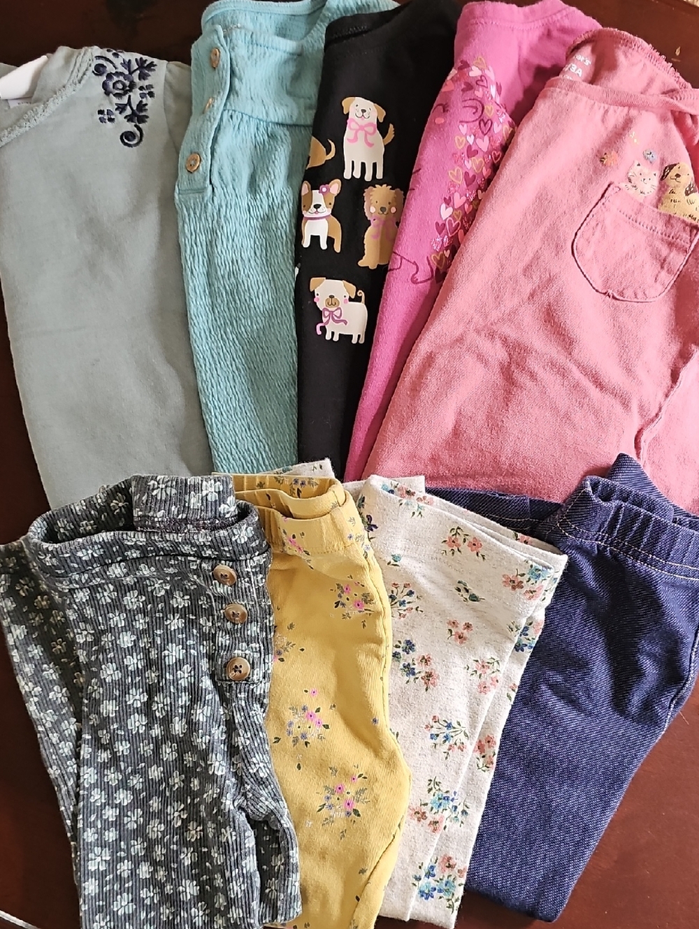 BOGO 🎀 Girls' Mixed Color Knit & Cotton Bottoms - 9 Piece Bundle